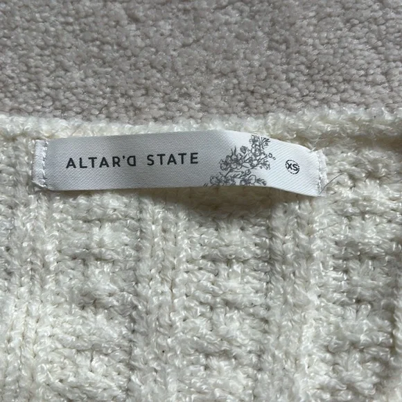 altar’d state cropped beige sweater size xs - Picture 3 of 3